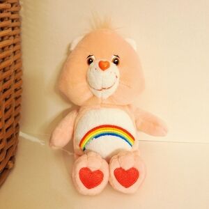 CARE BEAR Plush Toy with Rainbow and Heart Details